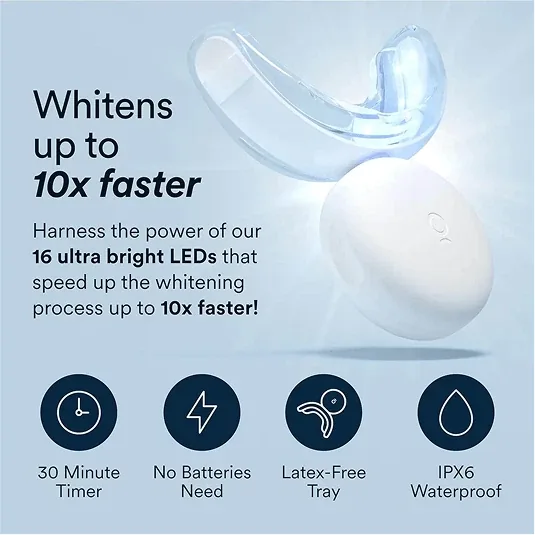 Auraglow 16 ultra-bright LED whitening mouthpiece with 30-minute timer